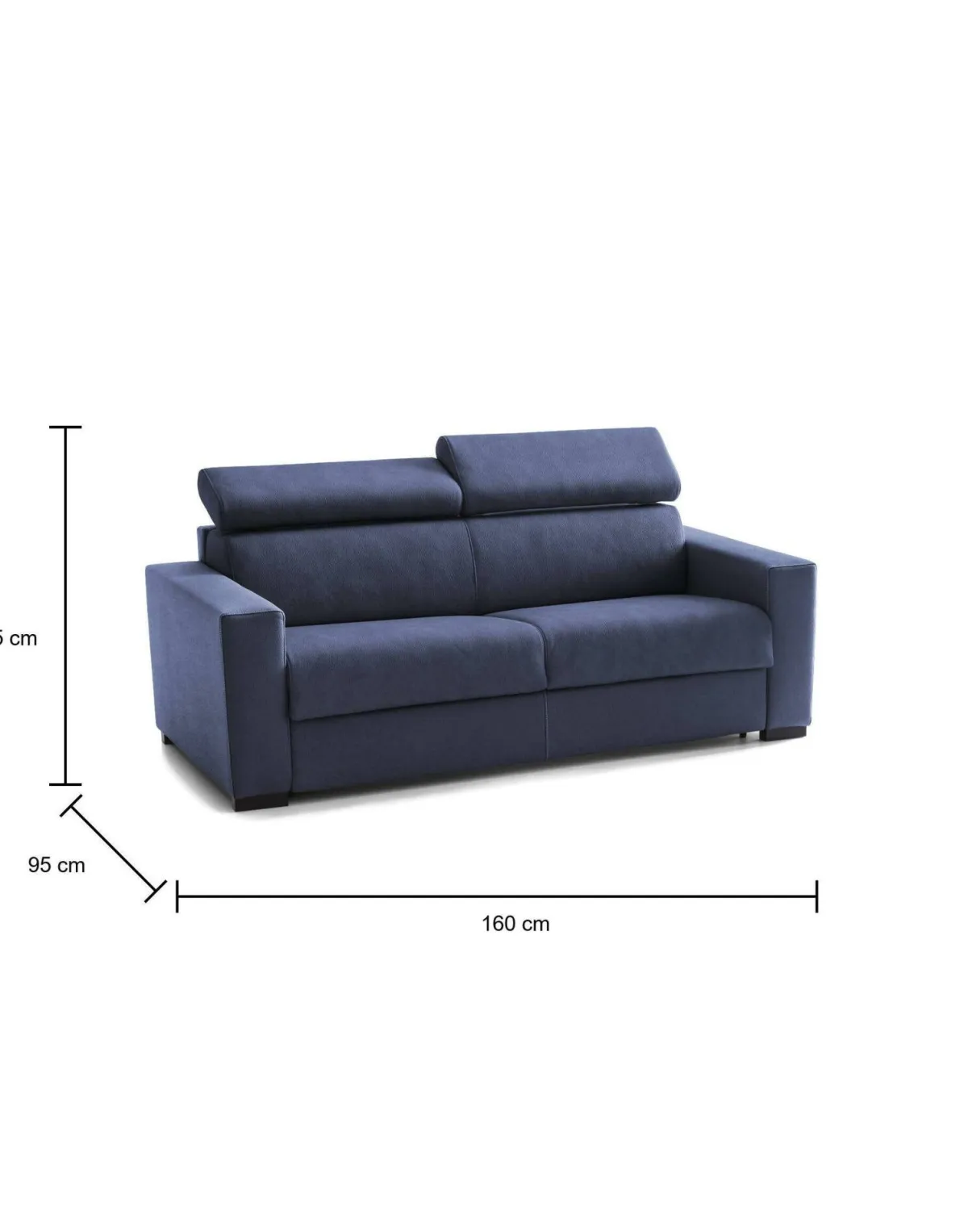Divani Letto 2 Posti|Salotto > Dmora Divano letto apertura girevole 160x95cm - Alinia Blu