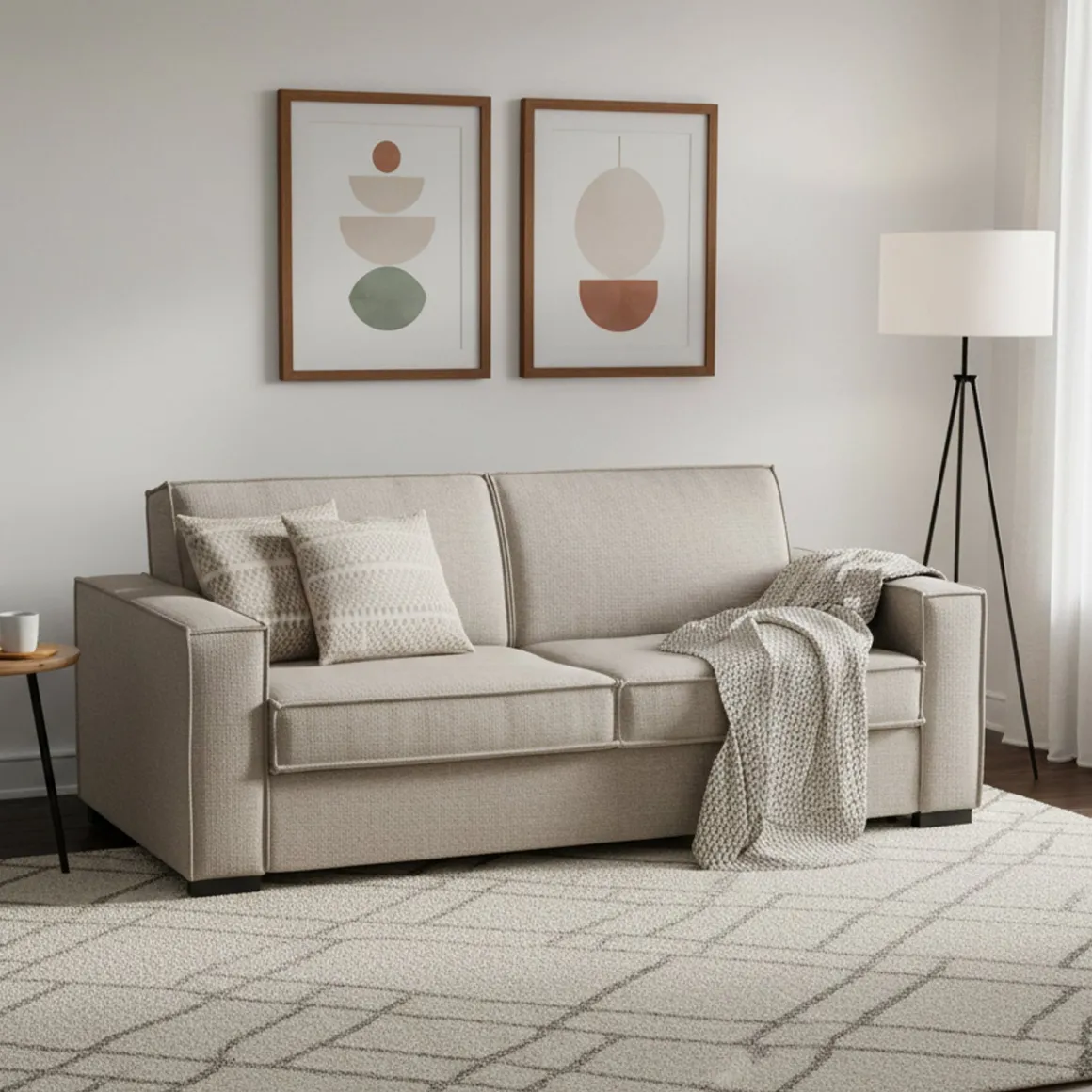 Divani Letto 2 Posti|Salotto > Dmora Divano letto apertura girevole tortora 200x95cm - Amapola Grigio Tortora