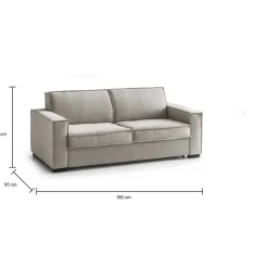 Divani Letto 2 Posti|Salotto > Dmora Divano letto apertura girevole tortora 200x95cm - Amapola Grigio Tortora