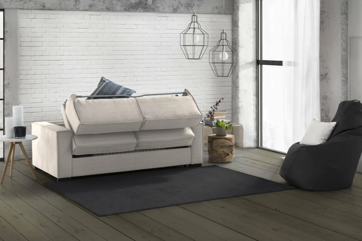 Divani Letto 2 Posti|Salotto > Dmora Divano letto apertura girevole tortora 200x95cm - Amapola Grigio Tortora
