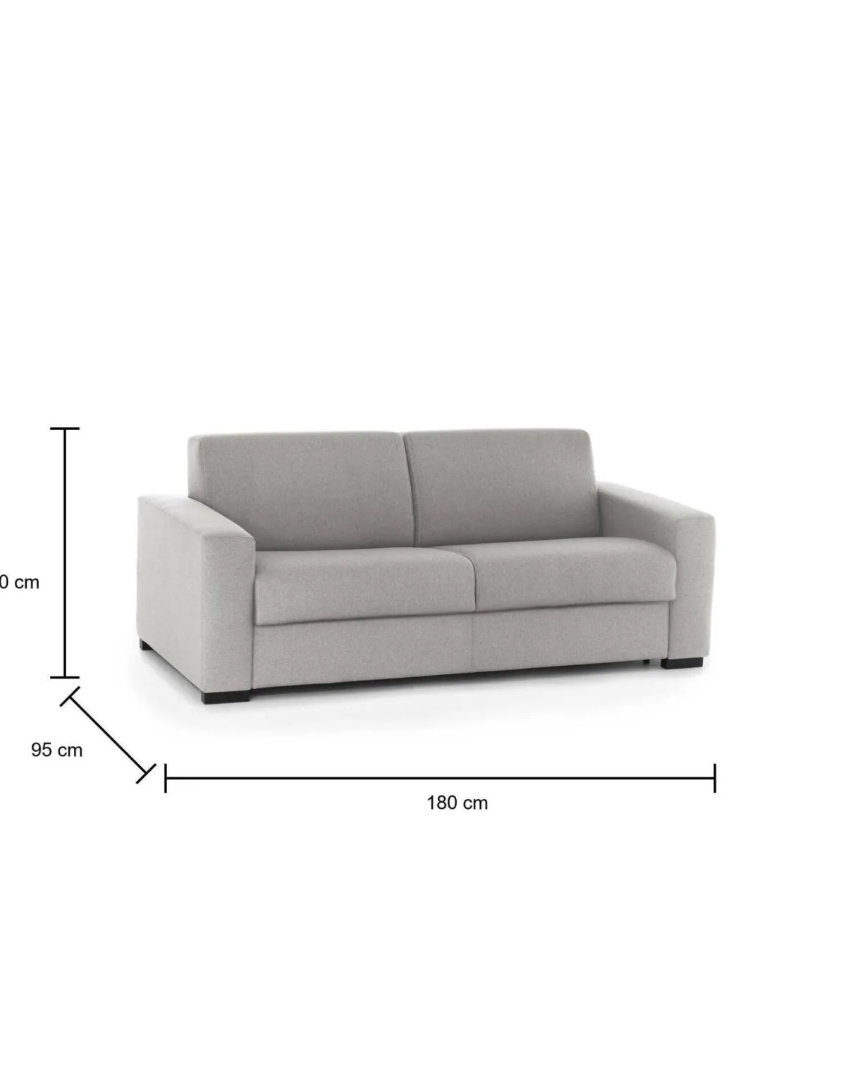 Divani Letto 2 Posti|Salotto > Dmora Divano letto classico 180x95cm - Asimi Grigio