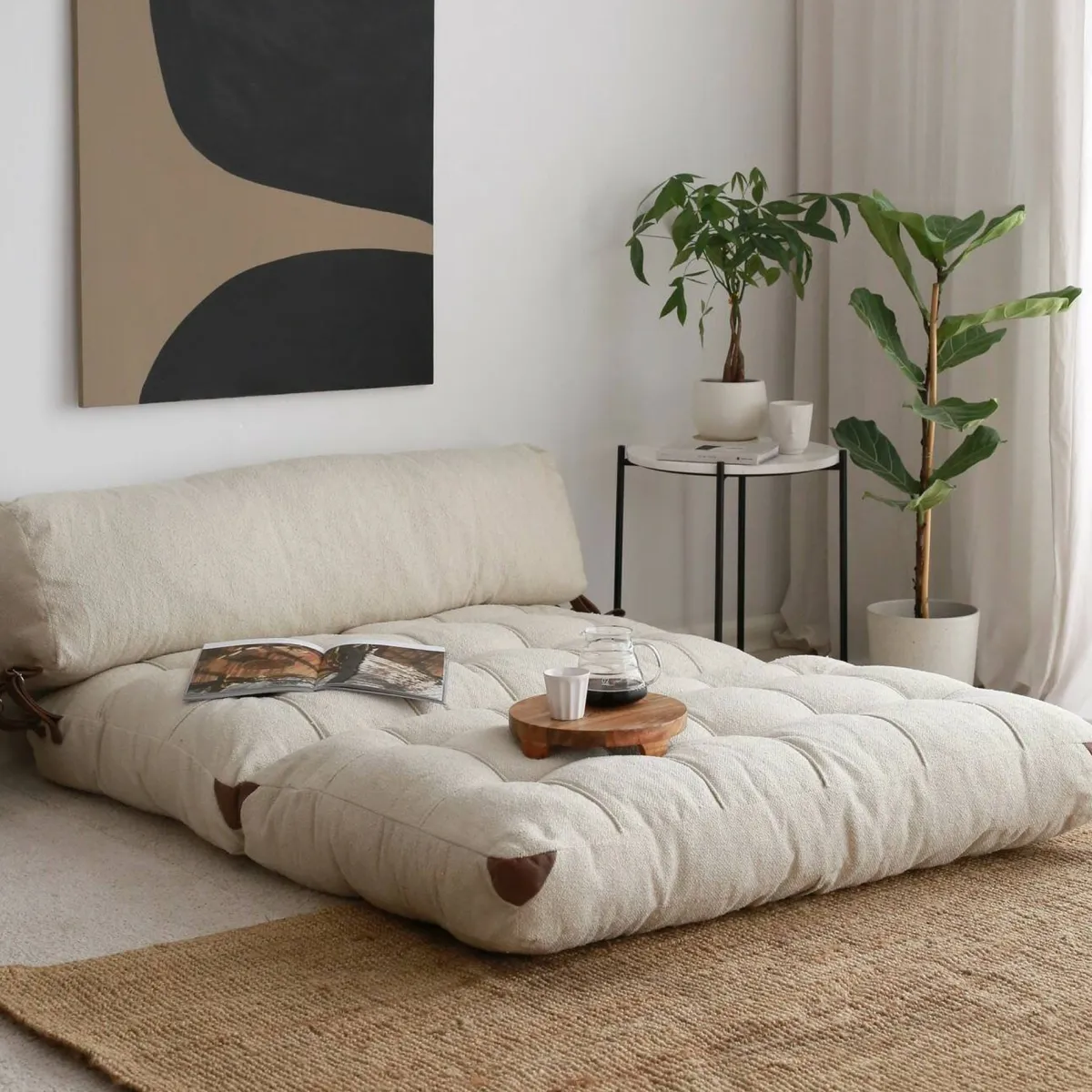 Divani Letto 2 Posti|Divano Contenitore Letto > Dmora Divano letto comodo crema 120x75cm - Surigae Bianco Crema
