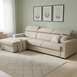 Divano letto compatto beige 260x95cm - Aloet