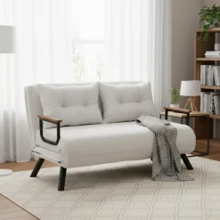 Divani Letto 2 Posti|Divano Contenitore Letto > Dmora Divano letto compatto 133x78cm - Calvin Bianco