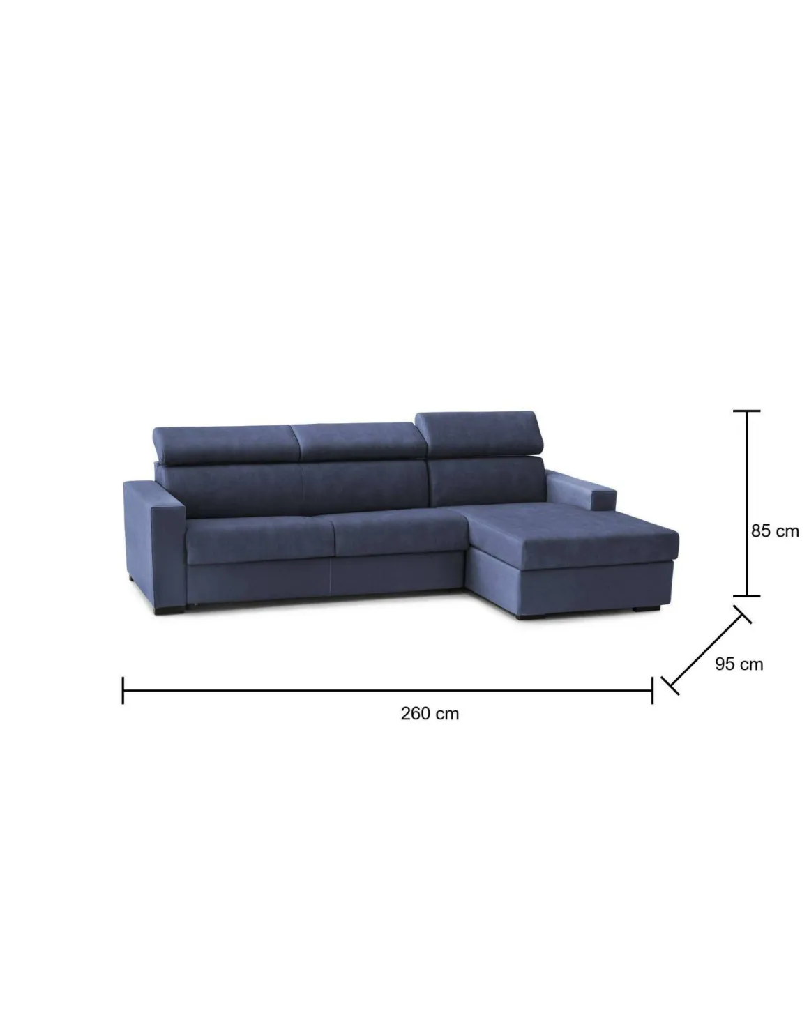 Divano letto compatto blu 260x95cm - Alibella