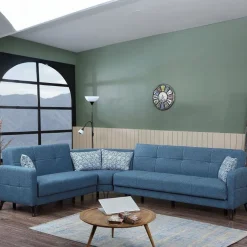Divano letto compatto blu 302x234cm - Apo