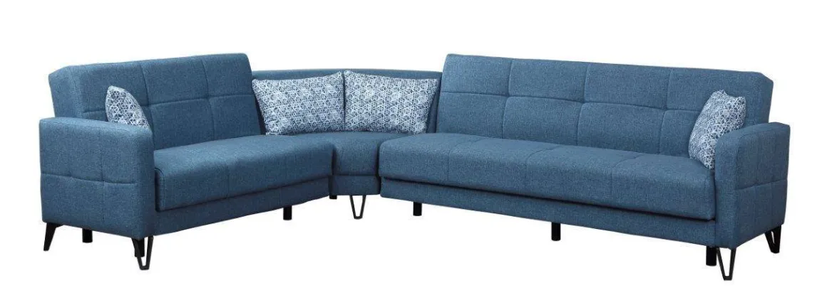 Divano letto compatto blu 302x234cm - Apo
