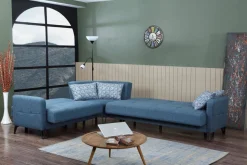 Divano letto compatto blu 302x234cm - Apo