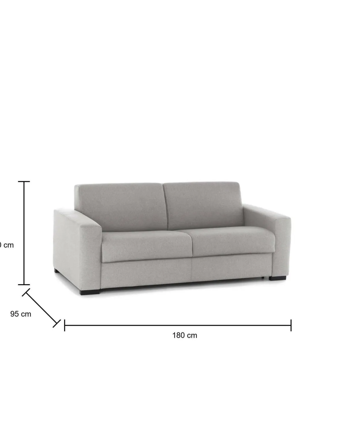 Divani Letto 2 Posti|Salotto > Dmora Divano letto compatto 180x95cm - Akito Grigio