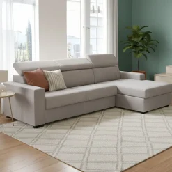 Divano letto compatto grigio 280x95cm - Allevatore