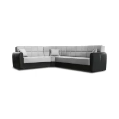 Divani Letto Con Penisola|Salotto > Dmora Divano letto compatto nero e grigio 305x238cm - Gaillardia Grigio, Nero