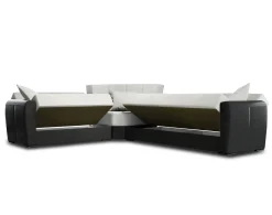 Divani Letto Con Penisola|Salotto > Dmora Divano letto compatto nero e grigio 305x238cm - Gaillardia Grigio, Nero