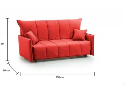 Divano letto compatto rosso 150x90cm - Alaric