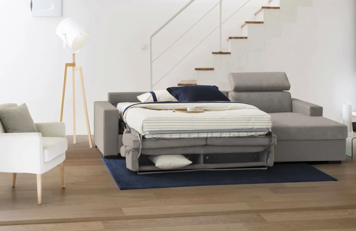 Divani Letto Con Penisola|Salotto > Dmora Divano letto compatto tortora 280x95cm - Allevatore Grigio Tortora