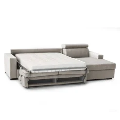 Divani Letto Con Penisola|Salotto > Dmora Divano letto compatto tortora 280x95cm - Allevatore Grigio Tortora