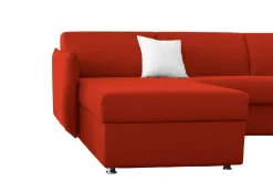 Divani Angolari|Divani Letto Con Penisola > Dmora Divano Letto con Penisola Sfoderabile Contenitore 260x160 cm, Idrorepellente Multiposizione Trasformabile in Letto Made in Italy - Sumirago Arancione