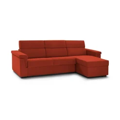 Divani Angolari|Divani Letto Con Penisola > Dmora Divano Letto con Penisola Sfoderabile Contenitore 285x160 cm, Idrorepellente Multiposizione Trasformabile in Letto Made in Italy - Tolle Arancione