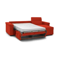 Divani Angolari|Divani Letto Con Penisola > Dmora Divano Letto con Penisola Sfoderabile Contenitore 285x160 cm, Idrorepellente Trasformabile in Letto Made in Italy - Priverno Arancione