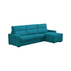 Divani Angolari|Divani Letto Con Penisola > Dmora Divano Letto con Penisola Sfoderabile Contenitore 280x160 cm, Idrorepellente Multiposizione Trasformabile in Letto Made in Italy - Pusiano Azzurro
