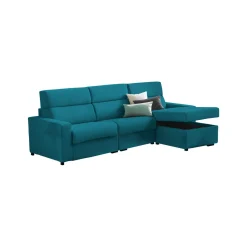Divani Angolari|Divani Letto Con Penisola > Dmora Divano Letto con Penisola Sfoderabile Contenitore 280x160 cm, Idrorepellente Multiposizione Trasformabile in Letto Made in Italy - Pusiano Azzurro