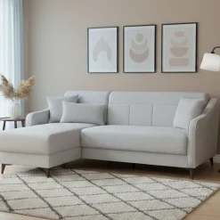 Divani Angolari|Divani Letto Con Penisola > Dmora Divano Letto con Penisola Contenitore Cuscini Sfoderabili 210x149 cm, Reclinabile - Pergola Beige