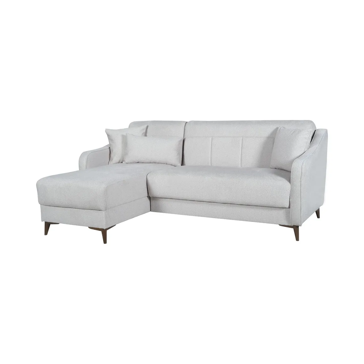 Divani Angolari|Divani Letto Con Penisola > Dmora Divano Letto con Penisola Contenitore Cuscini Sfoderabili 210x149 cm, Reclinabile - Pergola Beige