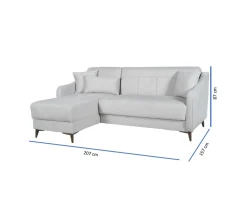 Divani Angolari|Divani Letto Con Penisola > Dmora Divano Letto con Penisola Contenitore Cuscini Sfoderabili 210x149 cm, Reclinabile - Pergola Beige