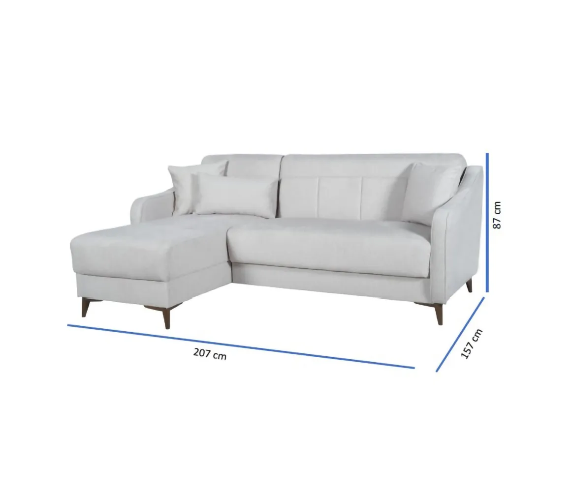 Divani Angolari|Divani Letto Con Penisola > Dmora Divano Letto con Penisola Contenitore Cuscini Sfoderabili 210x149 cm, Reclinabile - Pergola Beige