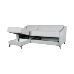 Divani Angolari|Divani Letto Con Penisola > Dmora Divano Letto con Penisola Contenitore Cuscini Sfoderabili 210x149 cm, Reclinabile - Pergola Beige
