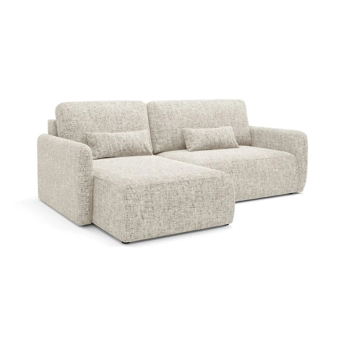 Divani Angolari|Divani Letto Con Penisola > Dmora Divano Letto con Penisola Contenitore Reclinabile 229x148 cm, Cuscini Sfoderabili - Rezzo Beige