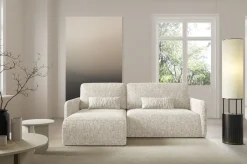 Divani Angolari|Divani Letto Con Penisola > Dmora Divano Letto con Penisola Contenitore Reclinabile 229x148 cm, Cuscini Sfoderabili - Rezzo Beige