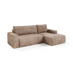 Divani Angolari|Divani Letto Con Penisola > Dmora Divano Letto con Penisola Contenitore Reversibile 253x153 cm, Reclinabile - Paullo Beige
