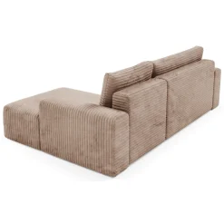 Divano Letto con Penisola Beige Contenitore Reclinabile 268x163 cm, Cuscini Sfoderabili - Folgarida
