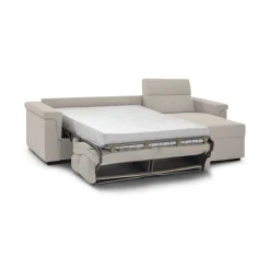 Divani Angolari|Divani Letto Con Penisola > Dmora Divano Letto con Penisola Sfoderabile Contenitore 285x160 cm, Idrorepellente Multiposizione Trasformabile in Letto Made in Italy - Ganzaria Beige
