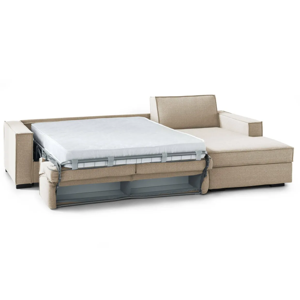 Divano letto con penisola beige 260x95cm - Afar