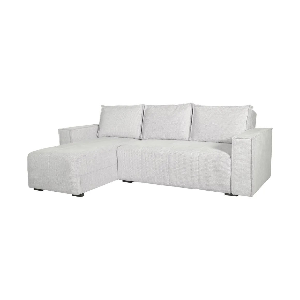 Divano Letto con Penisola Bianco Contenitore 237x169 cm, Lavabile - Naturno