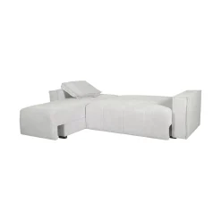 Divano Letto con Penisola Bianco Contenitore 237x169 cm, Lavabile - Naturno