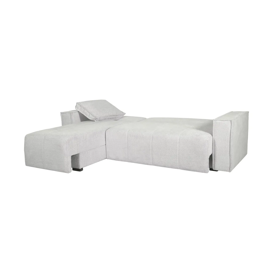 Divano Letto con Penisola Bianco Contenitore 237x169 cm, Lavabile - Naturno
