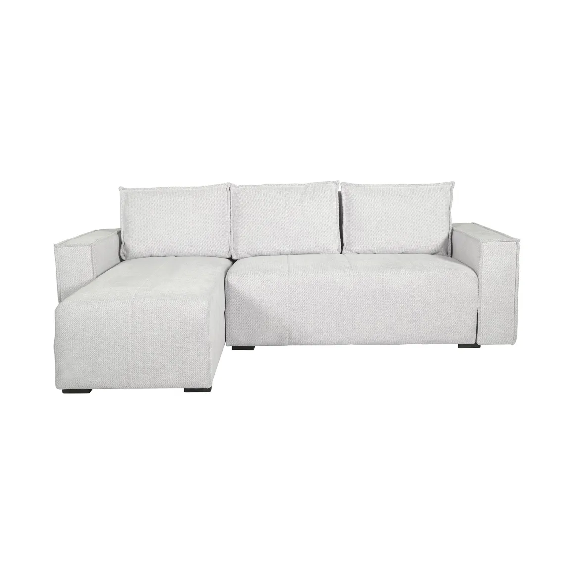 Divano Letto con Penisola Bianco Contenitore 237x169 cm, Lavabile - Naturno