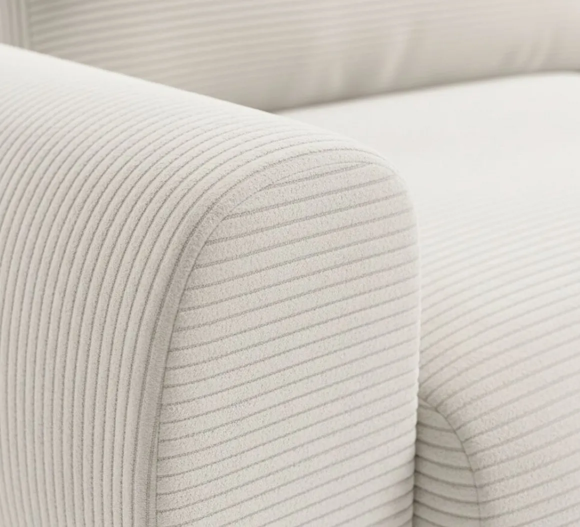 Divani Angolari|Divani Letto Con Penisola > Dmora Divano Letto con Penisola Contenitore Reclinabile 268x163 cm, Cuscini Sfoderabili - Folgarida Bianco Crema
