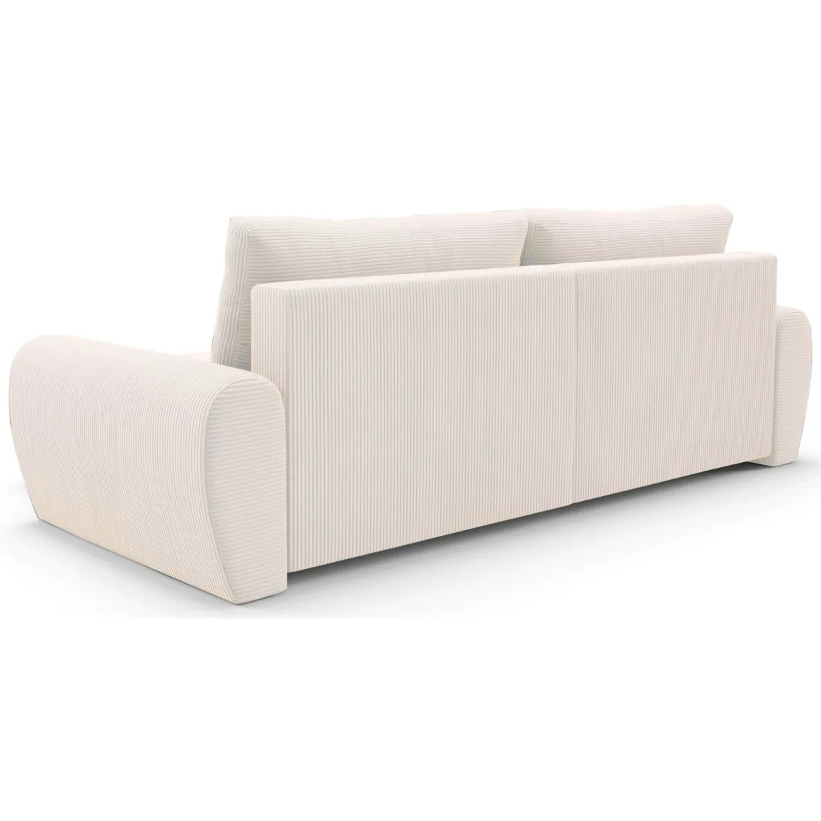 Divani Angolari|Divani Letto Con Penisola > Dmora Divano Letto con Penisola Contenitore Reclinabile 268x163 cm, Cuscini Sfoderabili - Folgarida Bianco Crema