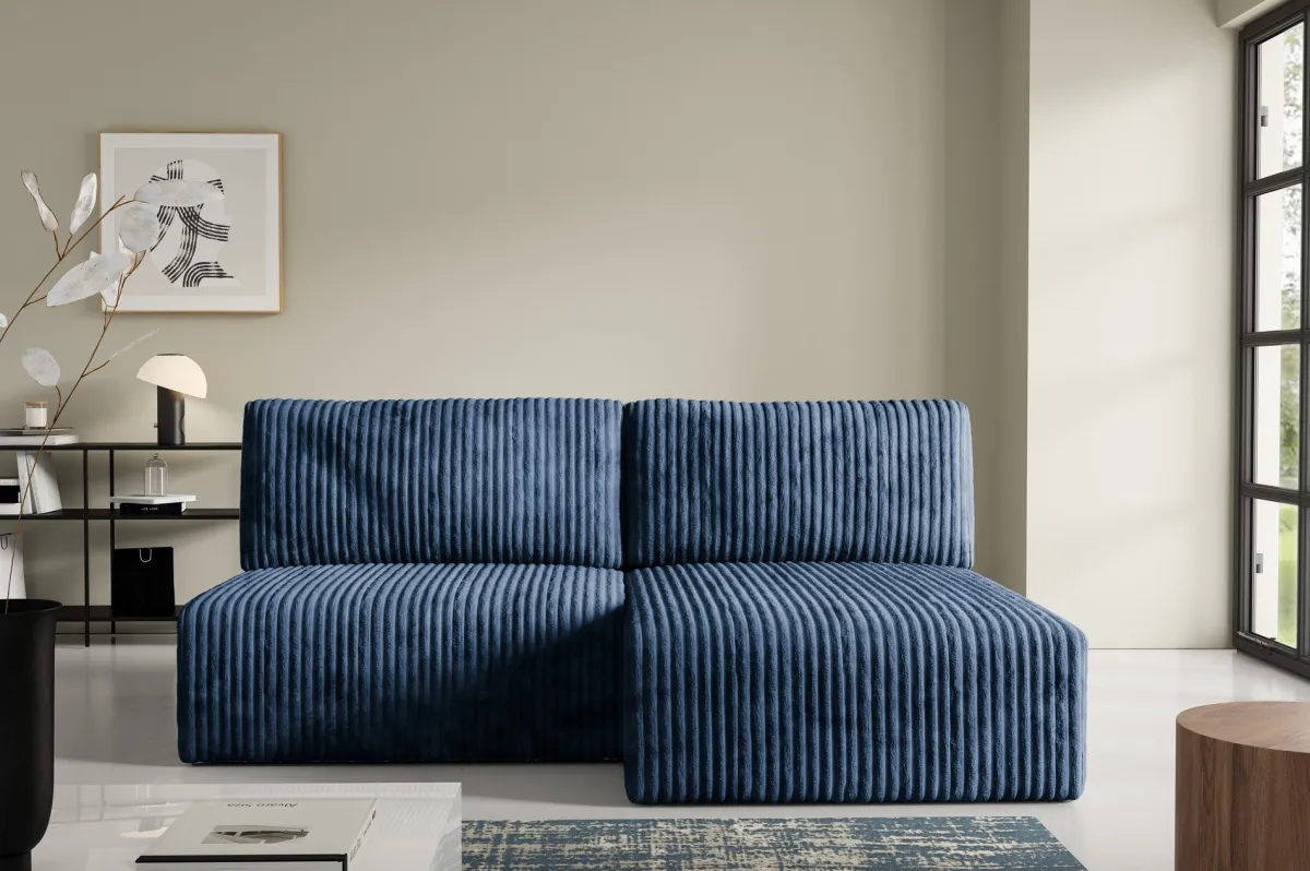 Divani Angolari|Divani Letto Con Penisola > Dmora Divano Letto con Penisola Contenitore Cuscini Sfoderabili 210x149 cm, Reclinabile - Pergola Blu