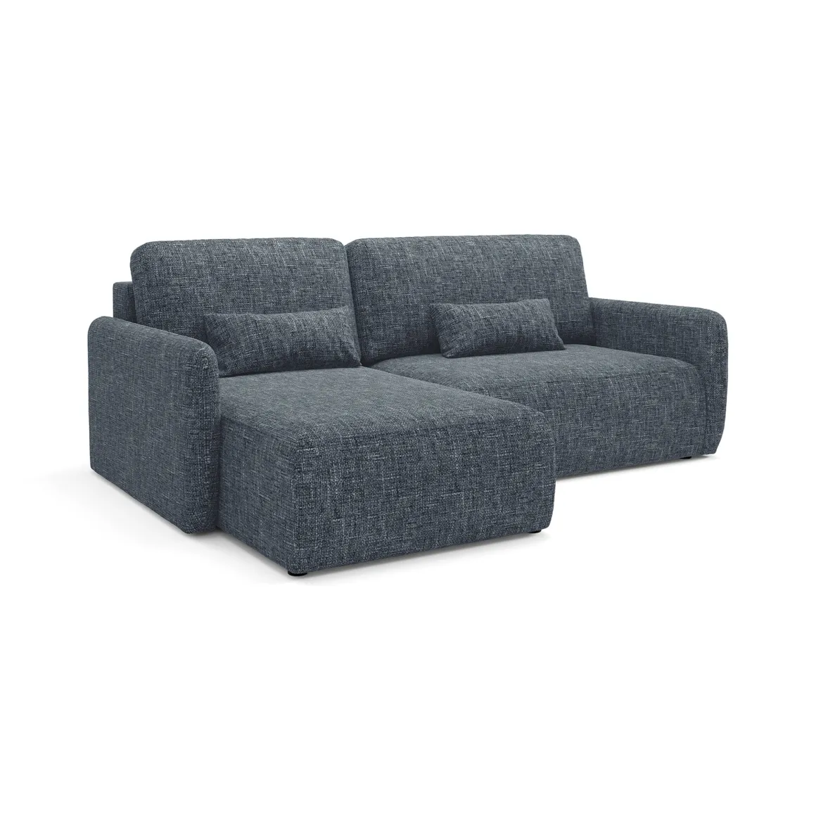 Divani Angolari|Divani Letto Con Penisola > Dmora Divano Letto con Penisola Contenitore Reclinabile 229x148 cm, Cuscini Sfoderabili - Rezzo Blu