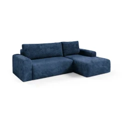 Divani Angolari|Divani Letto Con Penisola > Dmora Divano Letto con Penisola Contenitore Reversibile 245x185 cm, Reclinabile - Ranco Blu