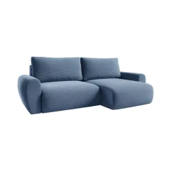 Divani Letto Con Penisola|Salotto > Dmora Divano Letto con Penisola Contenitore con Piedini 225x151 cm, Reclinabile - Aronix Blu