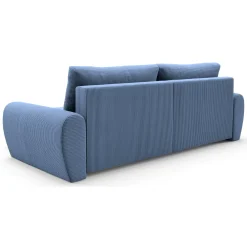 Divani Letto Con Penisola|Salotto > Dmora Divano Letto con Penisola Contenitore con Piedini 225x151 cm, Reclinabile - Aronix Blu