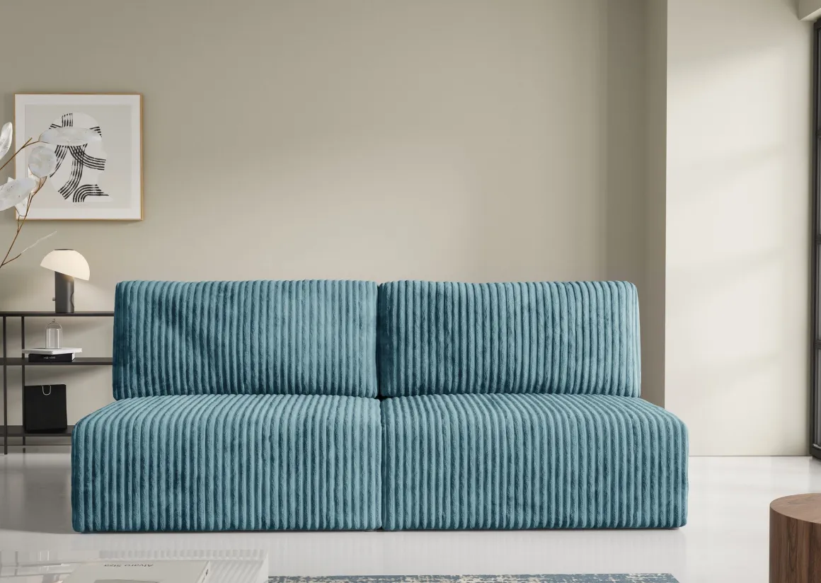 Divani Angolari|Divani Letto Con Penisola > Dmora Divano Letto con Penisola Contenitore Reclinabile 229x148 cm, Cuscini Sfoderabili - Rezzo Blu Petrolio