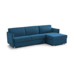 Divani Angolari|Divani Letto Con Penisola > Dmora Divano Letto con Penisola Sfoderabile Contenitore 280x160 cm, Idrorepellente Trasformabile in Letto Made in Italy - Pusiano Blu