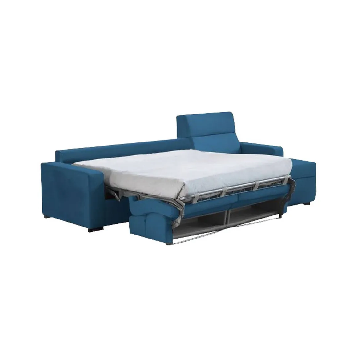 Divani Angolari|Divani Letto Con Penisola > Dmora Divano Letto con Penisola Sfoderabile Contenitore 285x160 cm, Idrorepellente Multiposizione Made in Italy - Ganzaria Blu