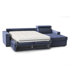 Divano letto con penisola blu 280x95cm - Allevatore